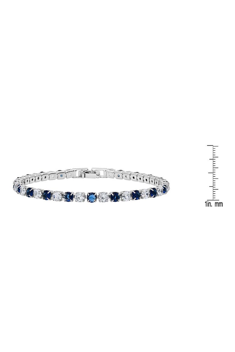 18k White Gold Plated Blue Crystal Tennis Bracelet, Alternate, color, BLUE/ WHITE