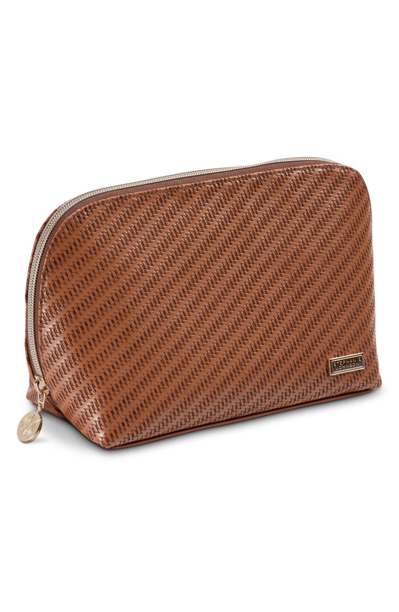 Stephanie Johnson Rosewood Cognac Lola Makeup Bag, Alternate, color, Cognac