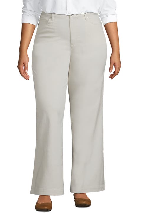 High Rise 5 Pocket Wide Leg Chino Pants