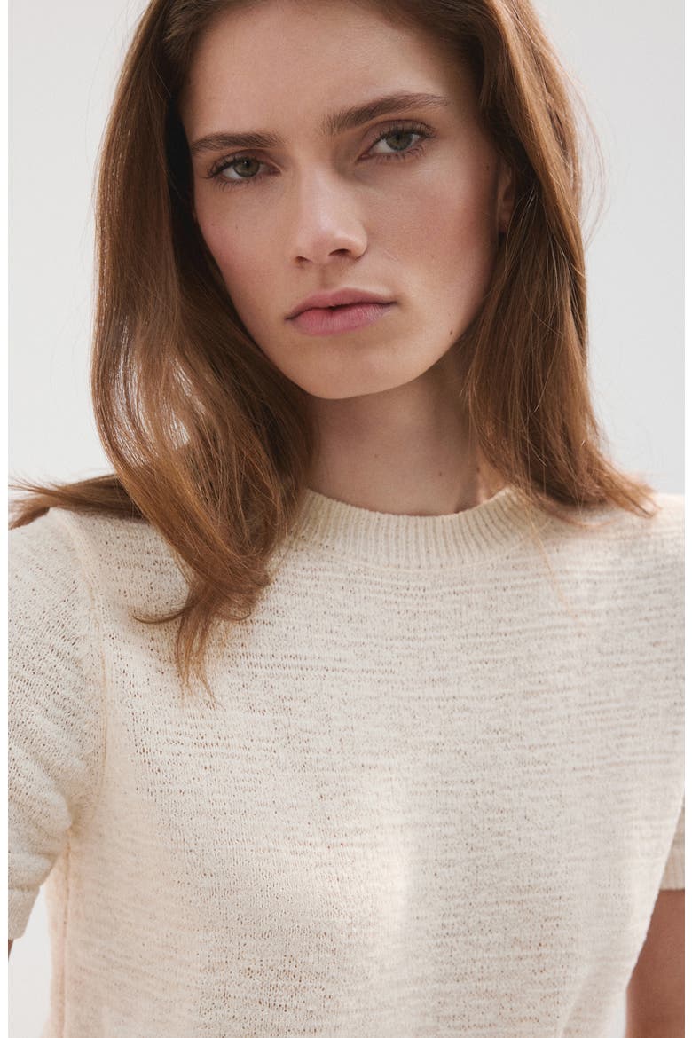 Short Sleeve Sweater, Alternate, color, ECRU