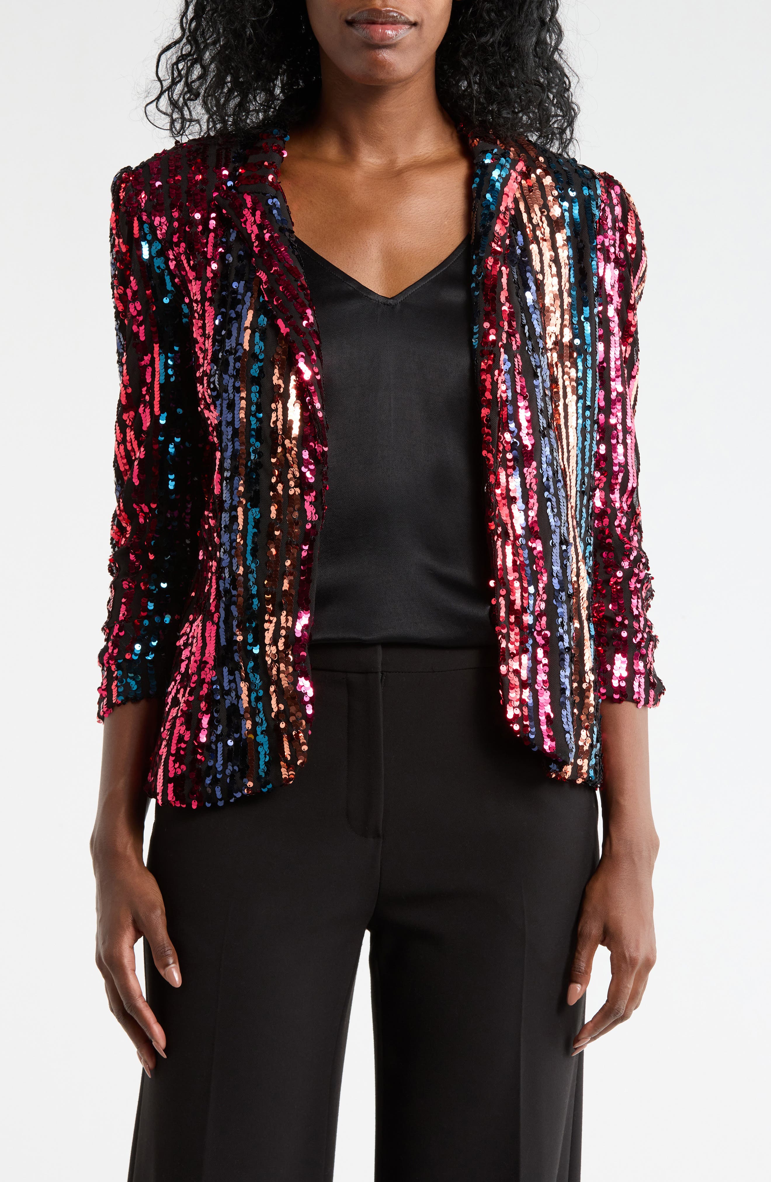 Julia Jordan Sequin Stripe Blazer
