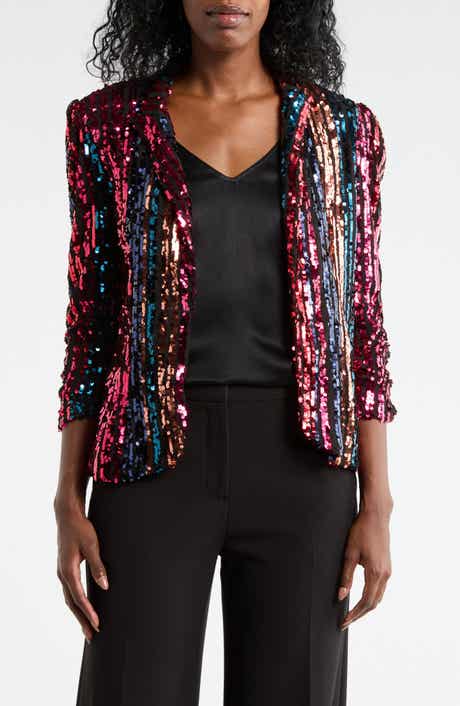 Julia Jordan Sequin Stripe Blazer