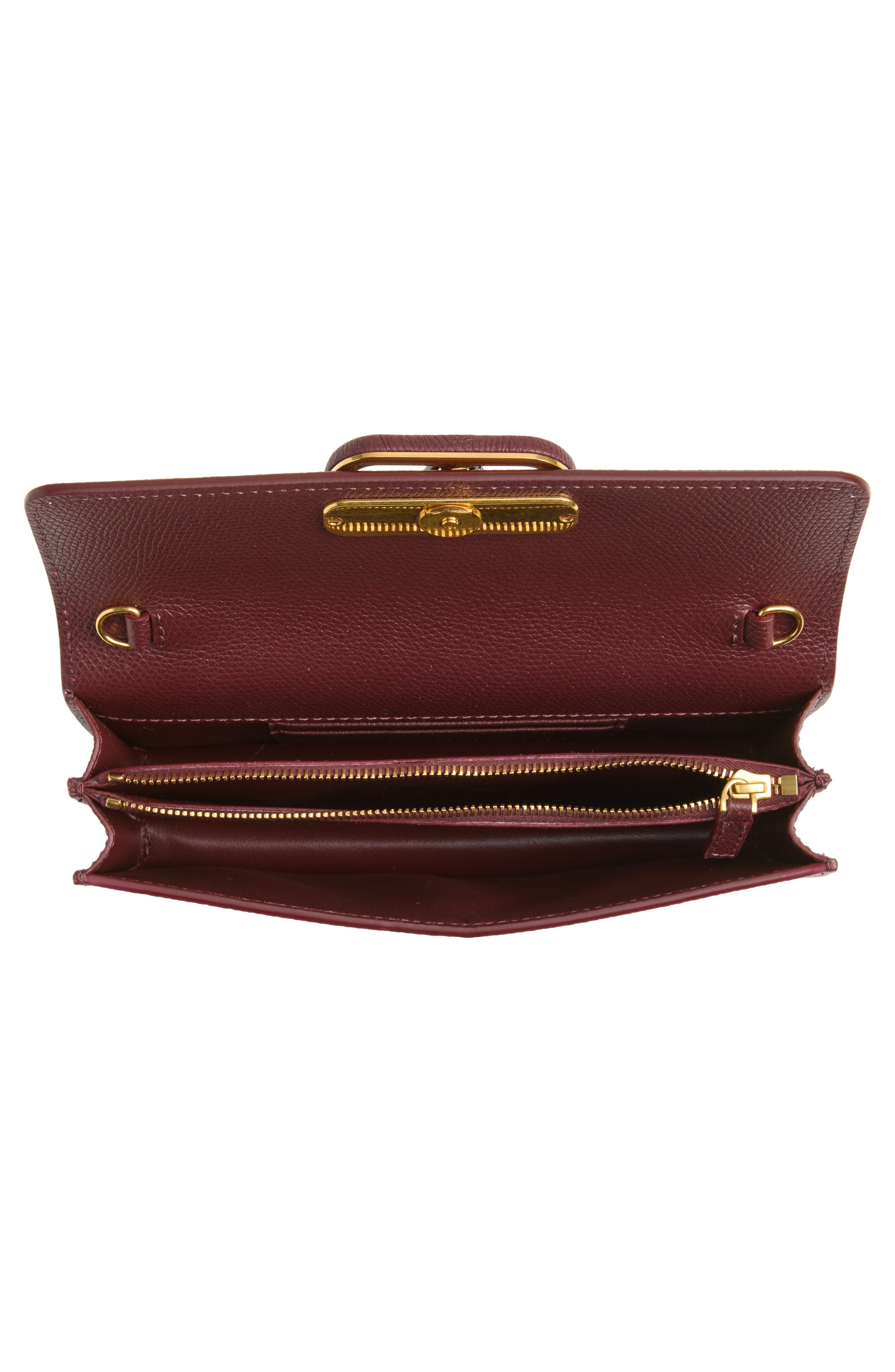 VLOGO Signature Leather Wallet on a Chain, Alternate, color, MAROON