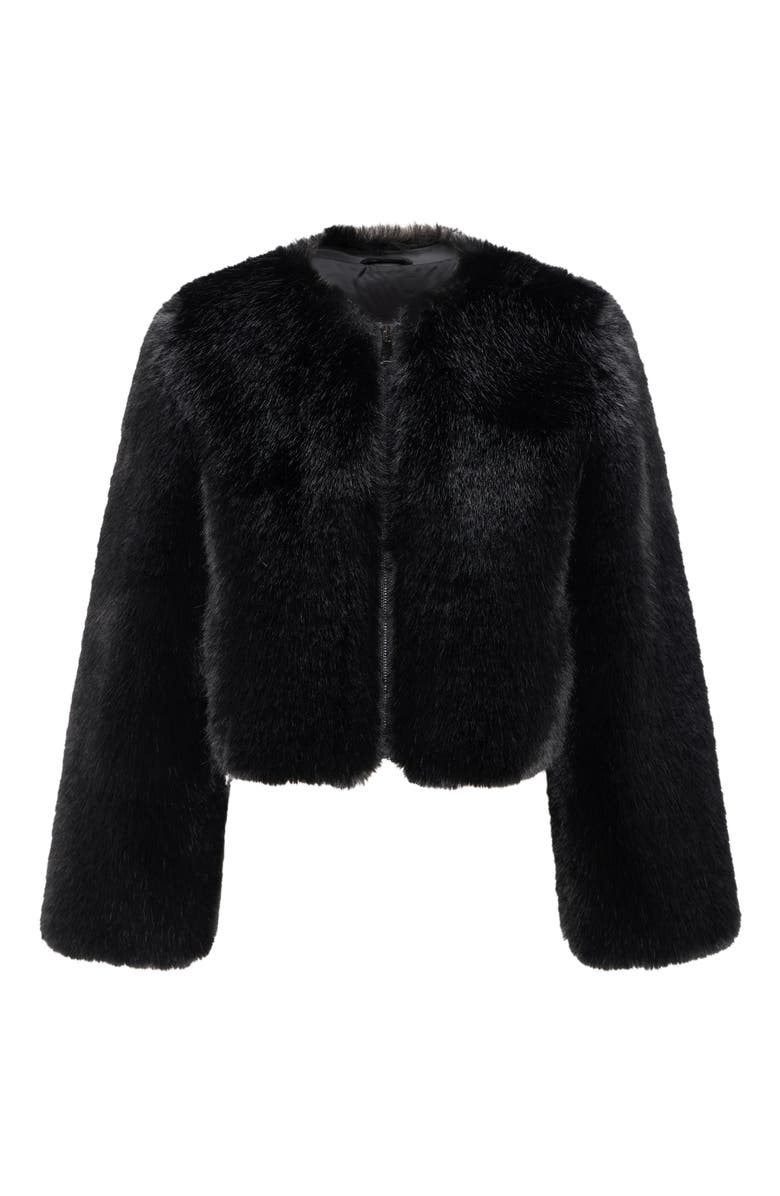 Lyla Grant Fur-Free Fox (Faux Fur) Bolero, Alternate, color, Black