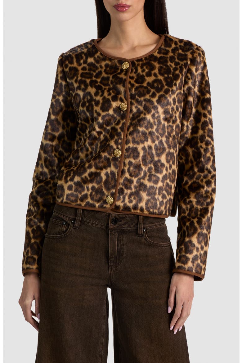 Alma Leopard Print Faux Fur Jacket, Alternate, color, SPOTTED LEOPARD