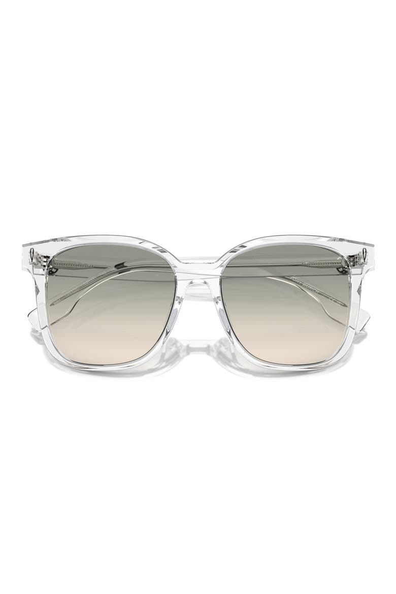 53mm Gradient Square Sunglasses, Alternate, color, CLEAR