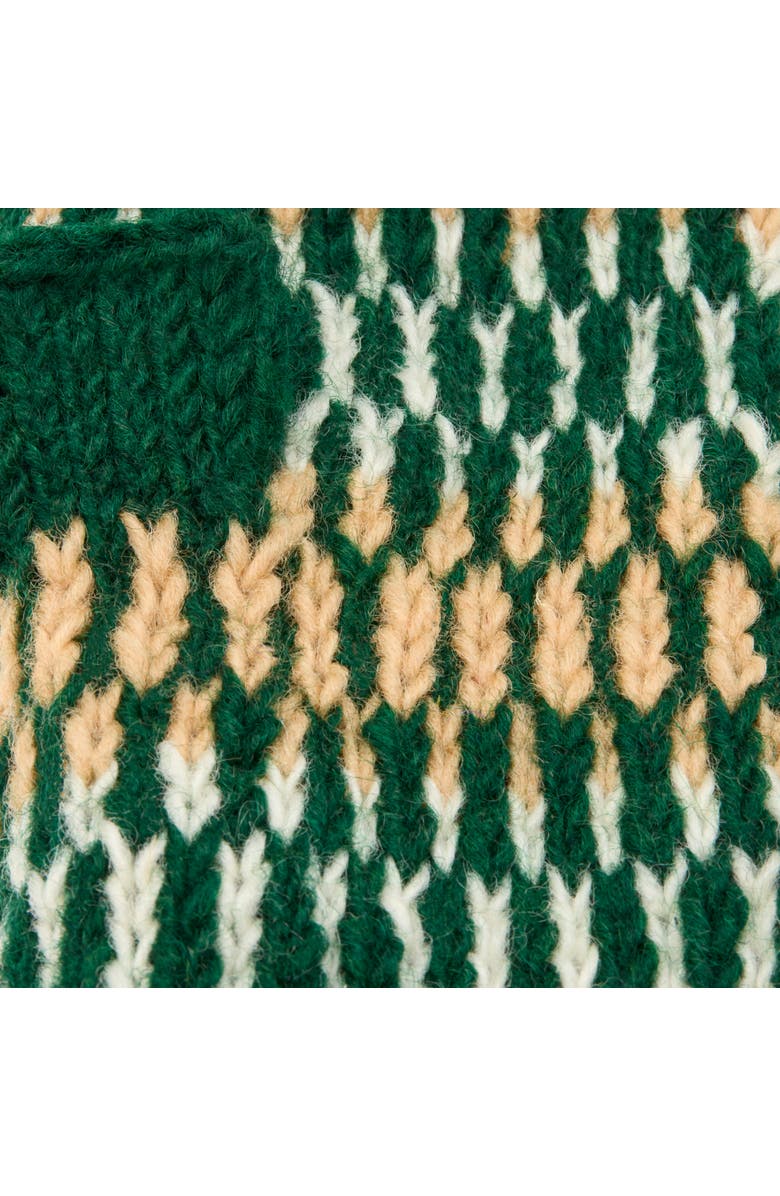 Feelgoodz Women
s Artisan Hand-Knit Adirondack Winter Wool Half Mitten, Alternate, color, Medium Green