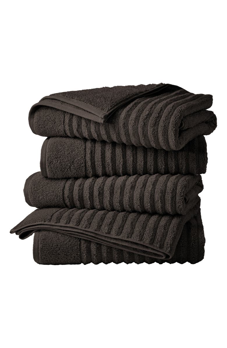 Woven & Weft Combed Cotton 4-Pack Bath Towels, Main, color, Midnight Grey