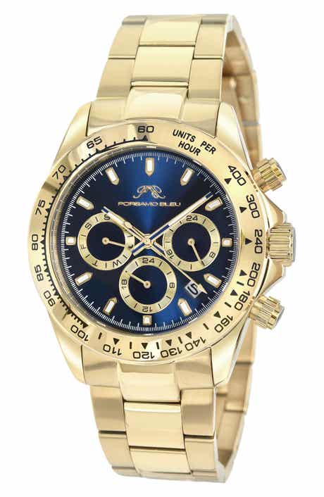 PORSAMO BLEU Men's Preston Multi-Function Dial Stainless Steel Bracelet Watch, 41mm