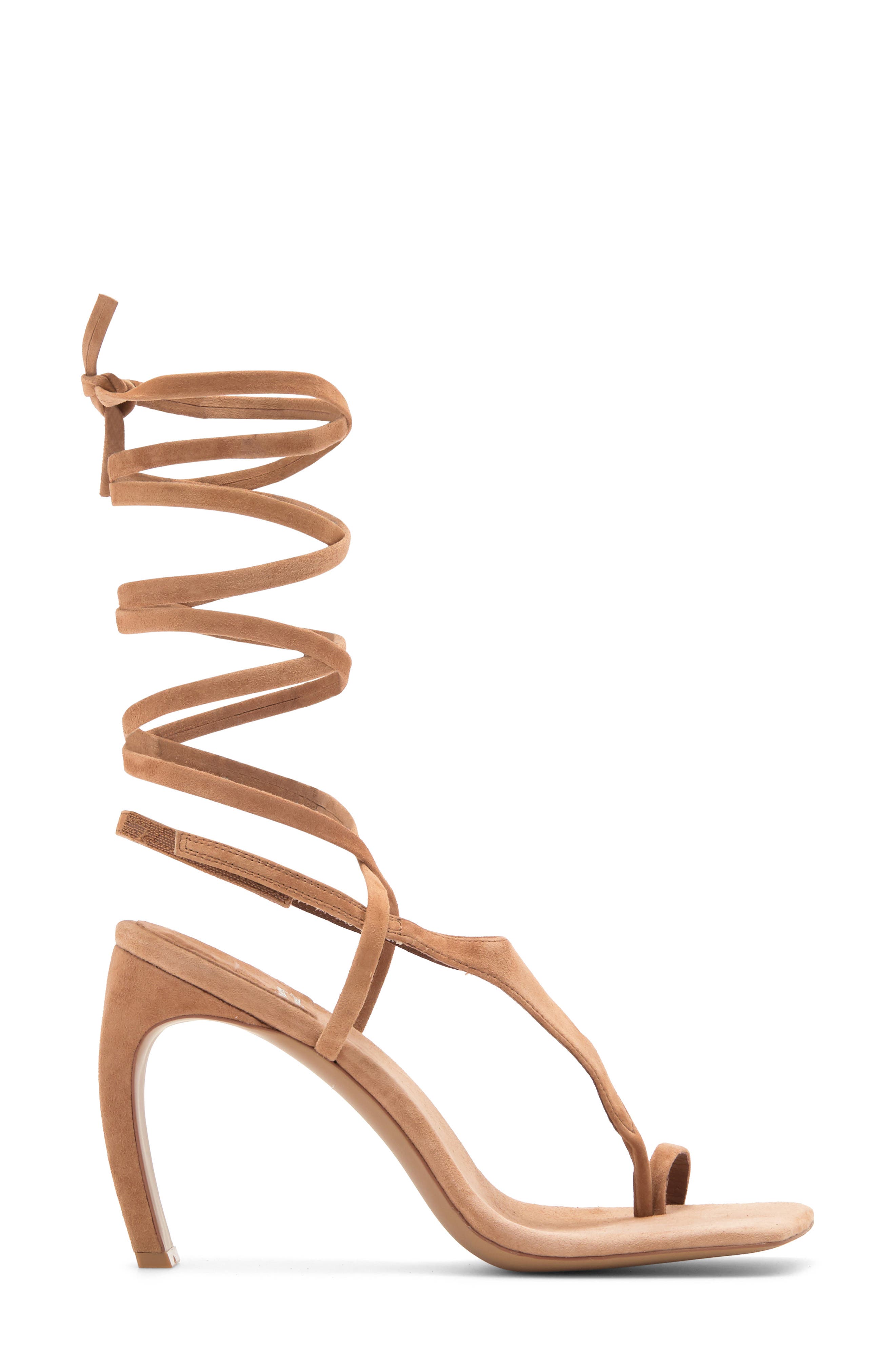 Jeffrey Campbell Bon Bon Ankle Wrap Sandal, Alternate, color, Tan Suede