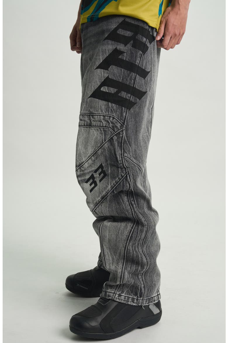Alwin Tapered Straight Leg Moto Jeans, Alternate, color, ASH FADED