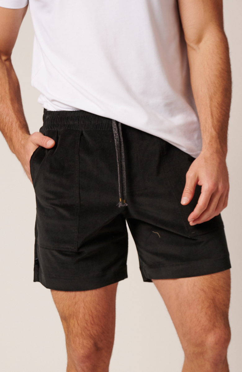 LEISURE LAB Patch Pocket Corduroy Short, Main, color, Black