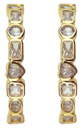 Panacea Crystal Mixed Shaped Hoop Earrings