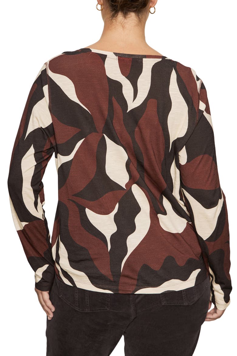 Perfect Notch Print Long Sleeve T-Shirt, Alternate, color, CHICORY SW