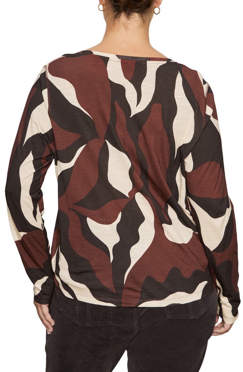 Sanctuary Perfect Notch Print Long Sleeve T-Shirt, Alternate, color, Chicory
