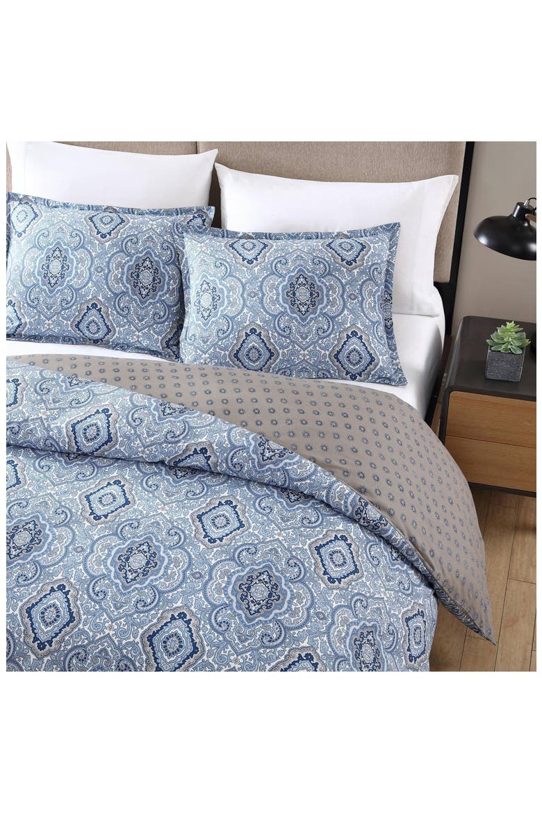 Milan Cotton Duvet Cover Set, Alternate, color, BLUE