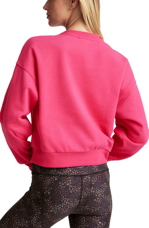 Beyond Yoga On The Go Crewneck Sweatshirt In Vivid Pink
