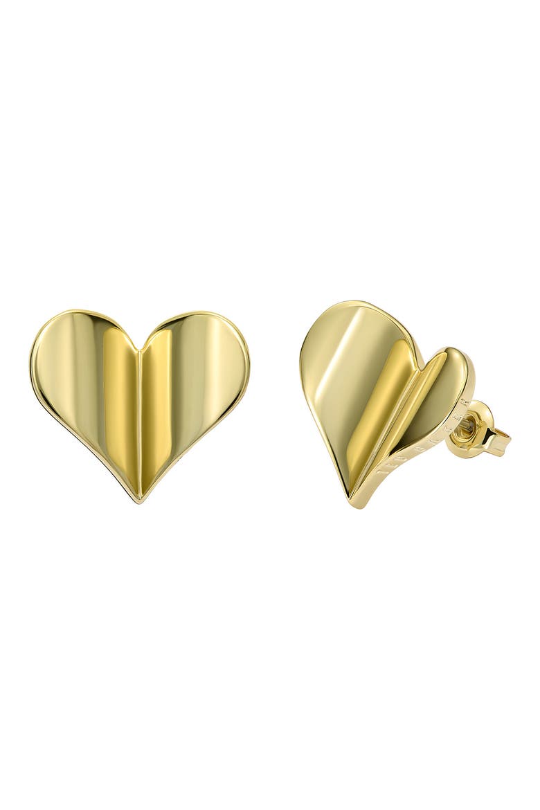 Helena Flutter Heart Stud Earrings, Main, color, METALLIC GOLD