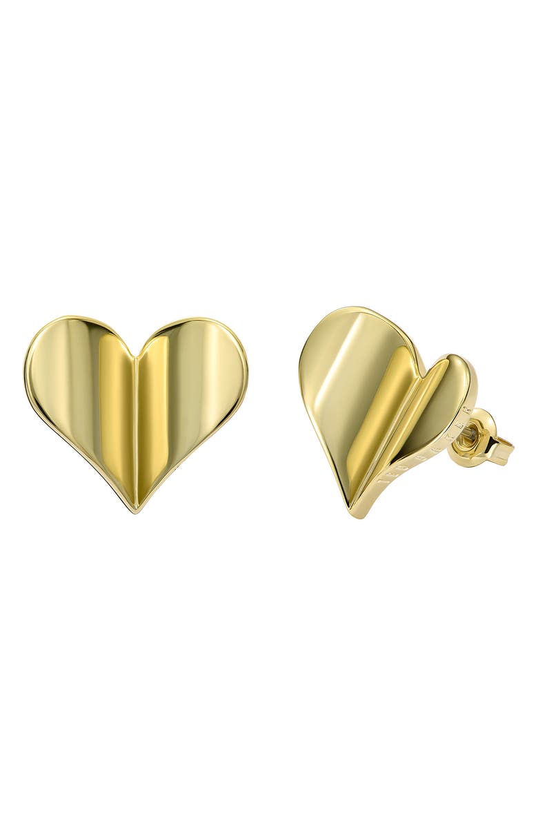 Ted Baker Helena Flutter Heart Stud Earrings, Main, color, Metallic Gold