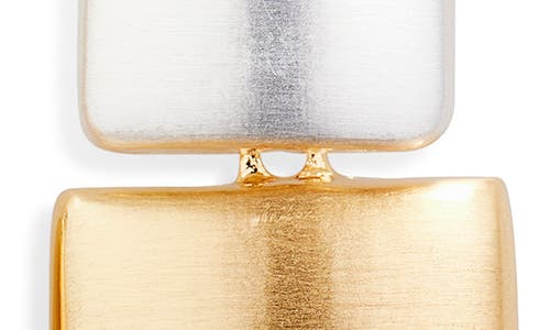 Cara Two-tone Geometric Drop Earrings In Silver/gold
