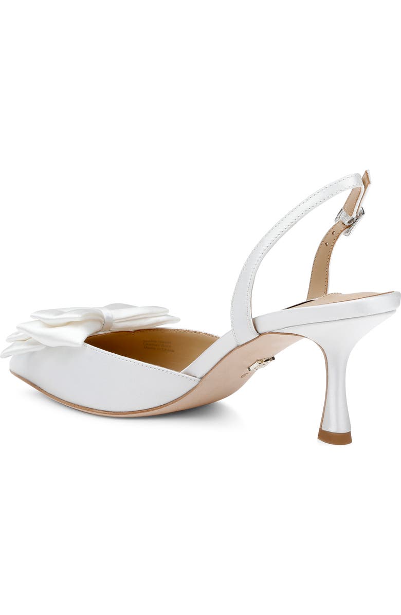 Badgley Mischka Collection Giovanna Slingback Pointed Toe Pump, Alternate, color, White Satin