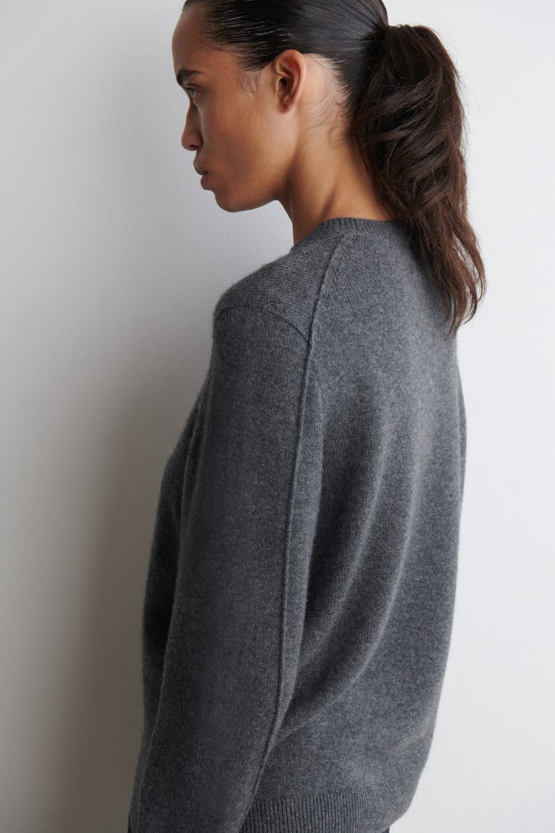 Cashmere Crew-Neck Sweater, Alternate, color, DARK-GRAY MÉLANGE