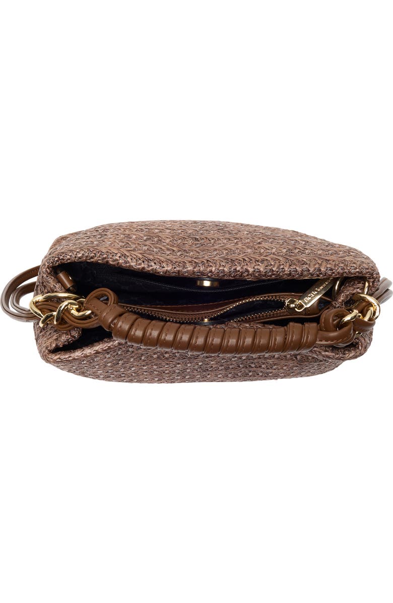 BCBG Woven Double Compartment Satchel, Alternate, color, Chocolate