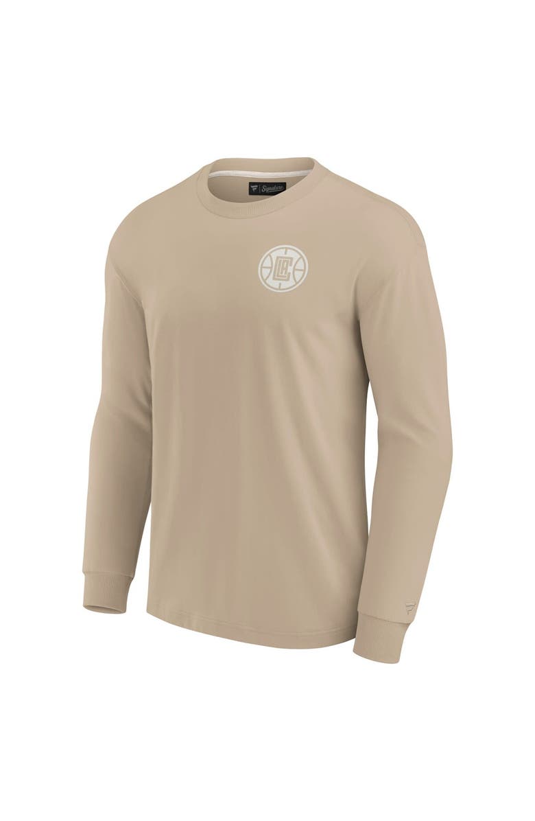 Fanatics Signature Unisex Fanatics Signature Khaki LA Clippers Elements Super Soft Long Sleeve T-Shirt, Alternate, color, Khaki