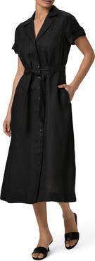 PAIGE Lexina Tie Waist Linen Midi Dress