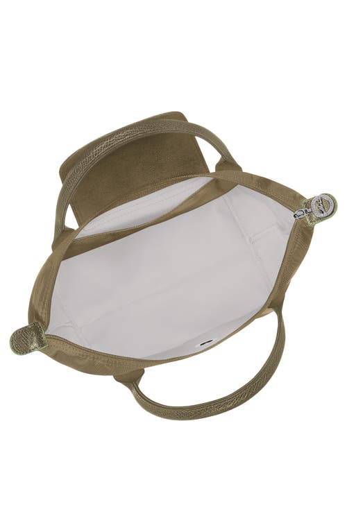 Longchamp Small Le Pliage Green Recycled Canvas Top Handle Bag In Artichoke