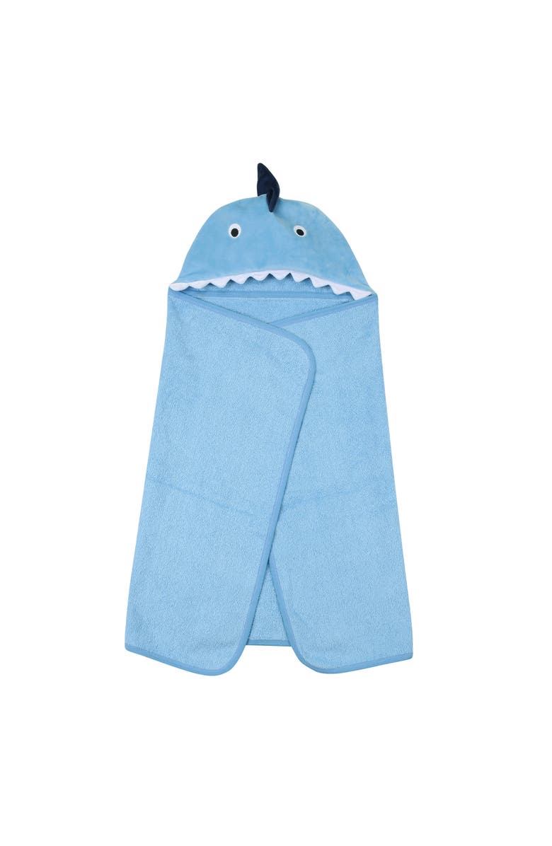 Lambs & Ivy Baby/Infant Luxury Cotton Terry Shark Hooded Bath Towel, Alternate, color, Blue