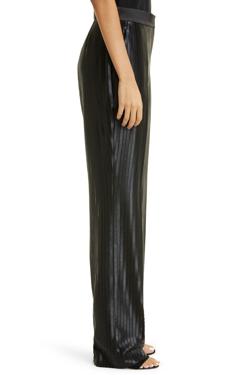 Akris Carl Embroidered Stripe Satin Pants, Alternate, color, 