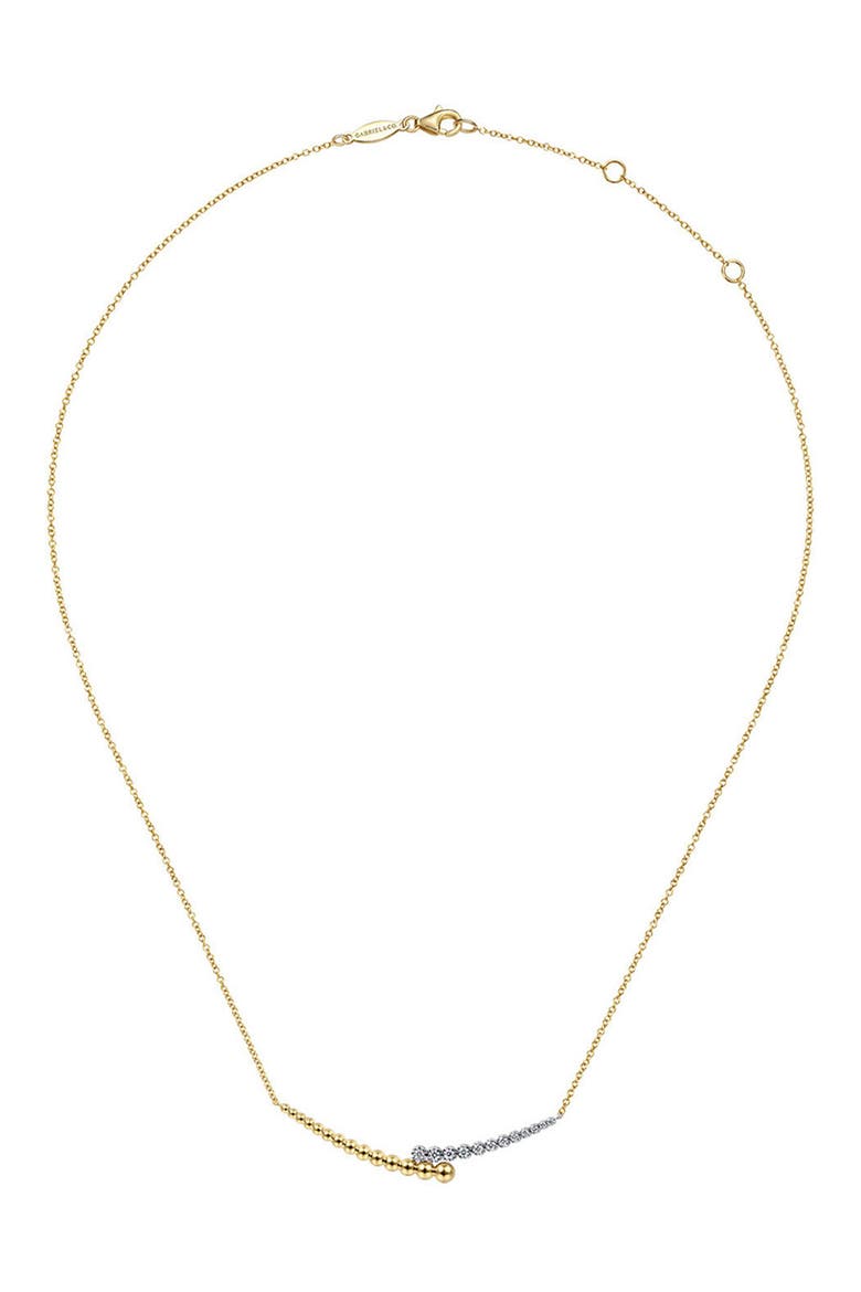 Bujukan Beaded Diamond Bypass Pendant Necklace, Alternate, color, TWO TONE