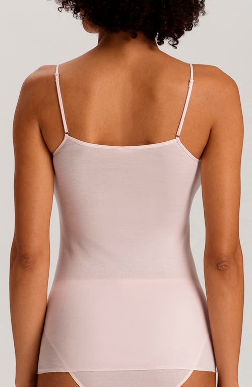 Hanro Belina Cotton V Neck Spaghetti Camisole In Rosewater