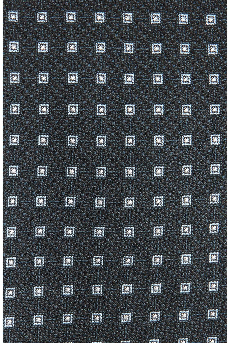 Geometric Jacquard Silk Tie, Alternate, color, DK BU