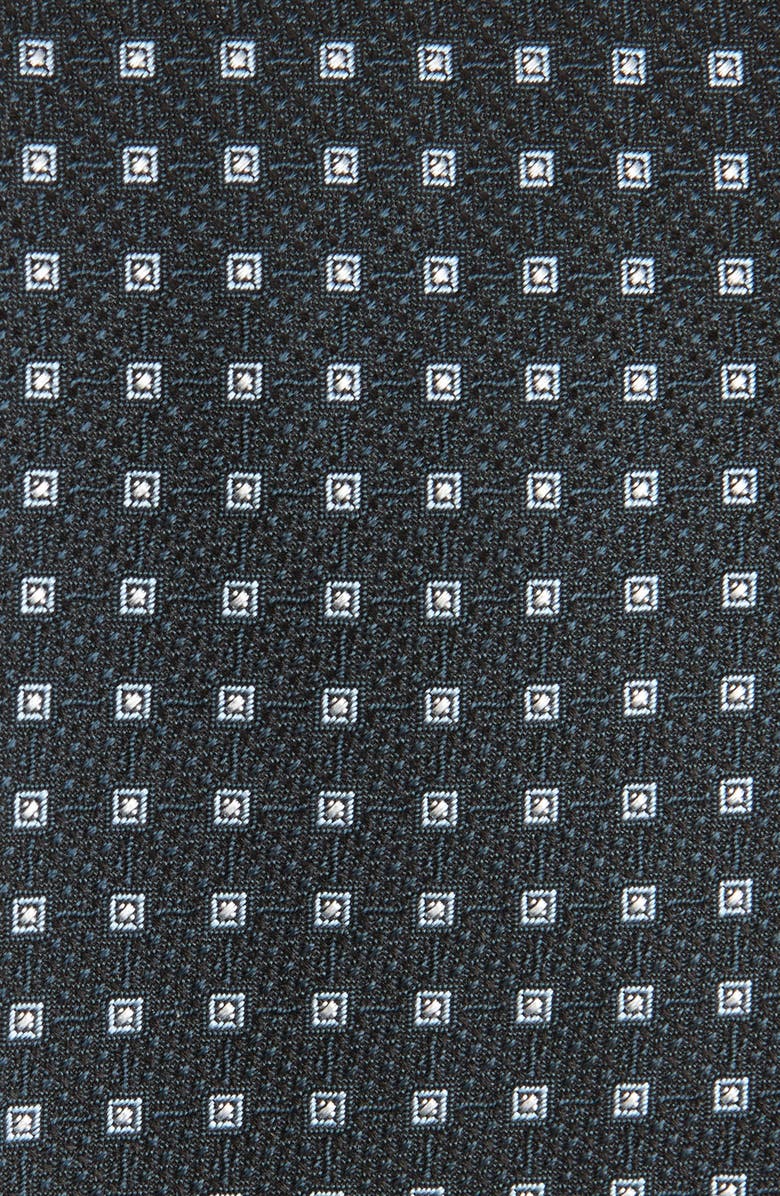 BOSS Geometric Jacquard Silk Tie, Alternate, color, Dark Blue
