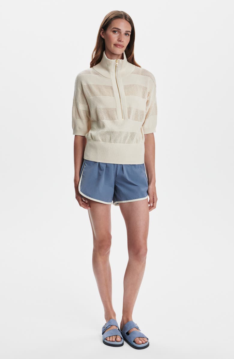 Varley Kembria Mesh Stripe Half Zip Top, Alternate, color, Whitecap Grey