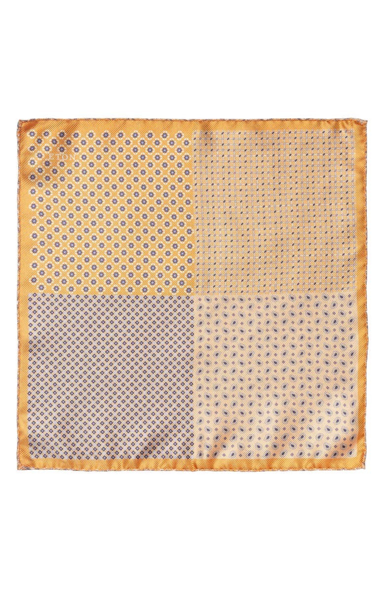 Eton Quadrant Silk Pocket Square, Alternate, color,