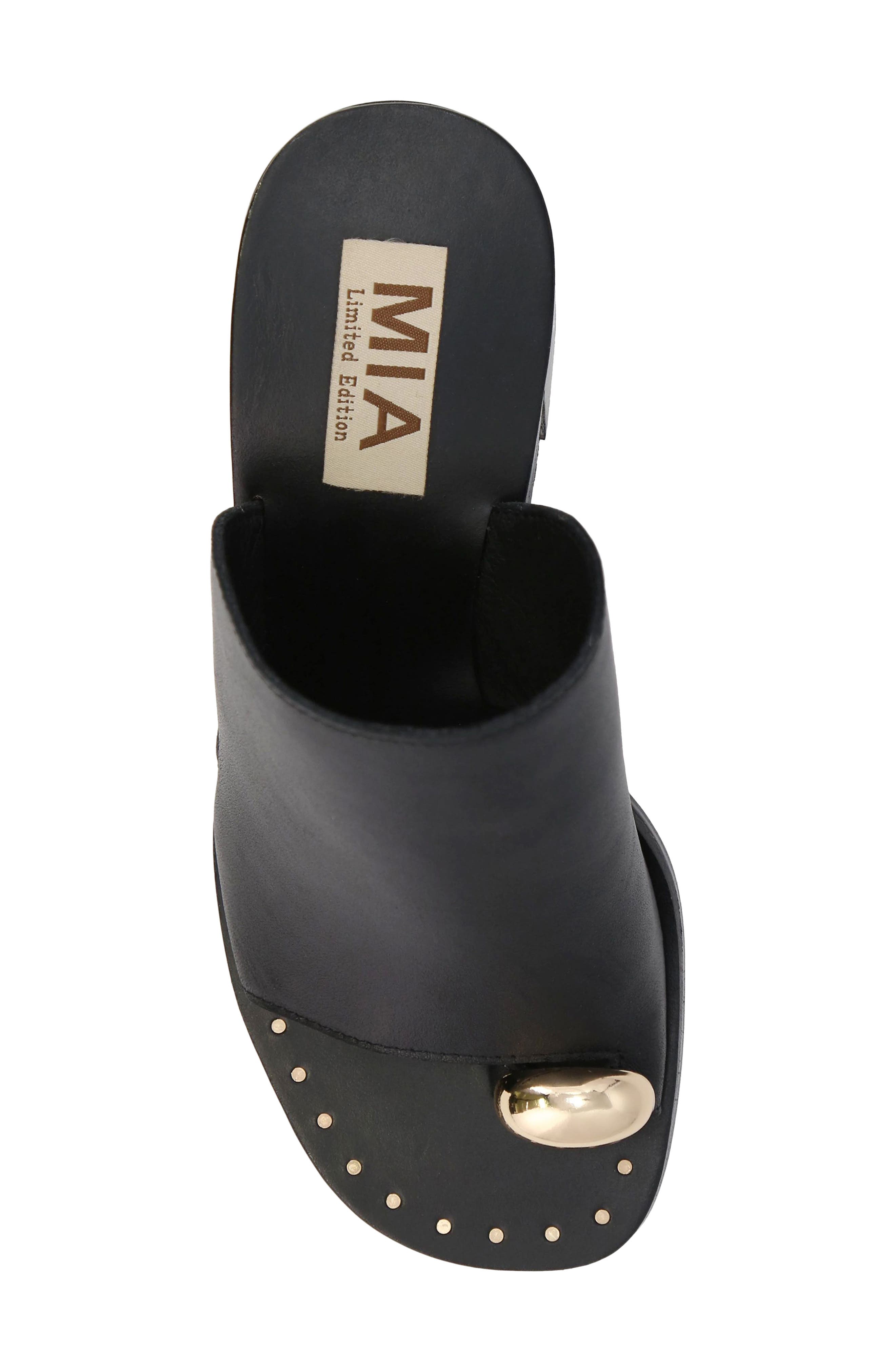 MIA Nikita Slide Sandal, Alternate, color, Black Leat