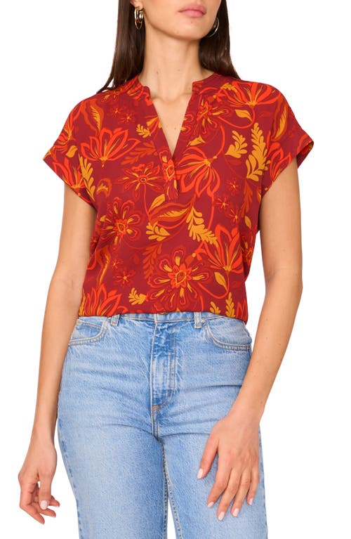 Vince Camuto V Neck Front Placket Blouse