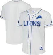 STARTER Men's Starter  White Detroit Lions Relay Full-Button Baseball Jersey
