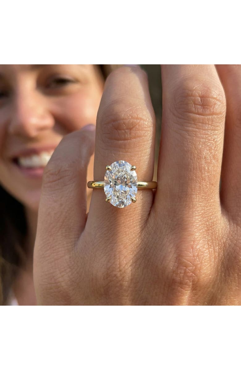 Bliss Diamond Certified 3.10Ct Oval Diamond HIdden Halo Engagement Ring 14k Gold Lab Grown, Alternate, color, 14K White Gold