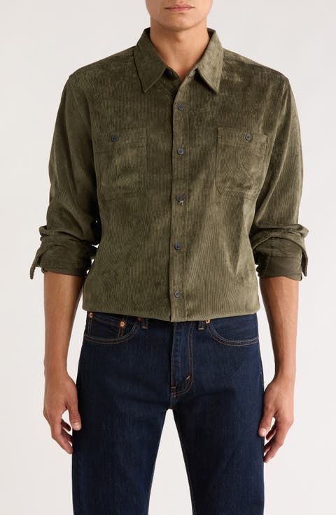Comfort Stretch Corduroy Button-Up Shirt