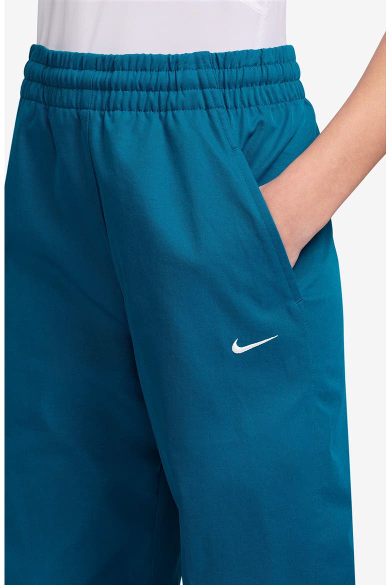 Kids' Woven Wide Leg Pants, Alternate, color, 301 GREEN ABYSS/WHITE