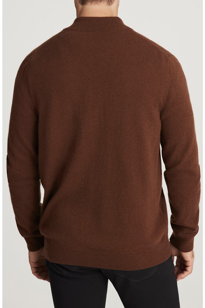 Cashmere, Silk & Wool Quarter Zip Sweater, Alternate, color, BROWN