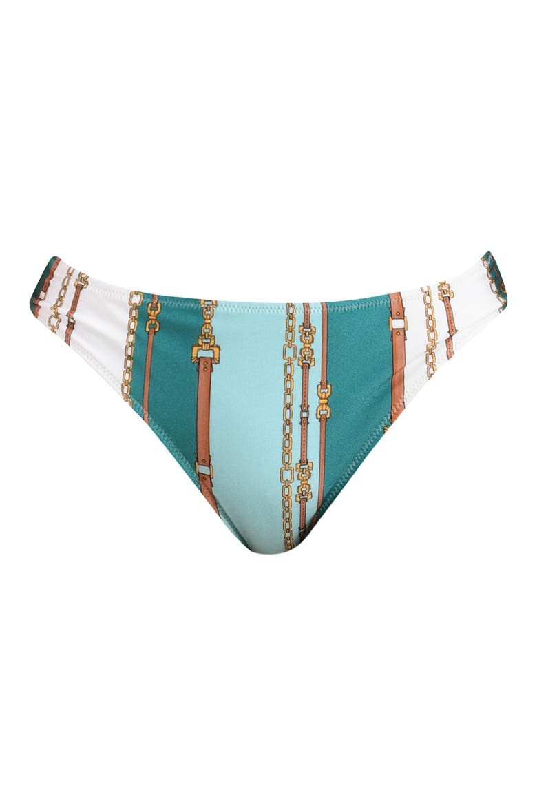Nicole Stripe Bikini Bottoms, Alternate, color, GREEN MULTI
