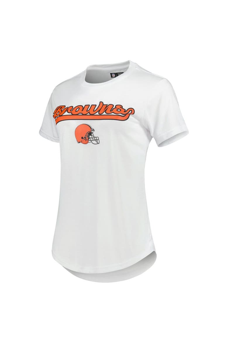 Women's Concepts Sport White/Charcoal Cleveland Browns Sonata T-Shirt & Leggings Sleep Set, Alternate, color, White