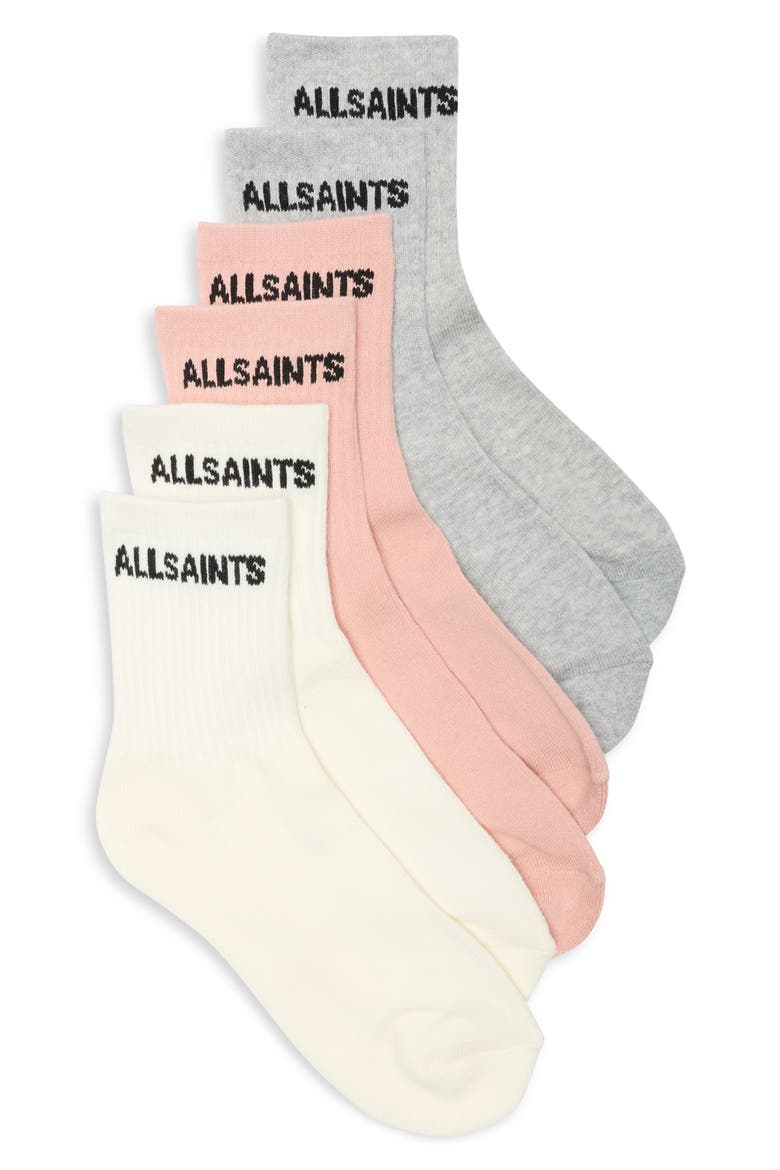 3-Pack Basic Sport Rib Shortie Socks, Main, color, FLOWER PINK