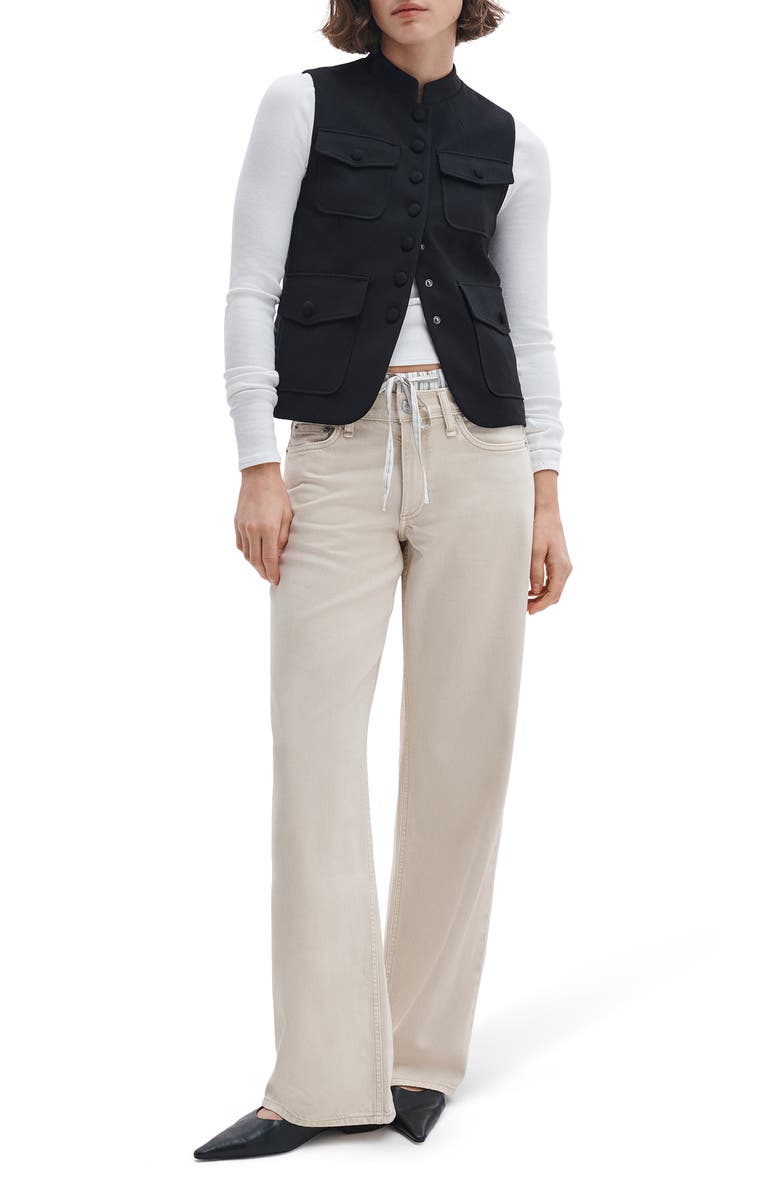 rag & bone Mercer Ponte Vest, Alternate, color, Black