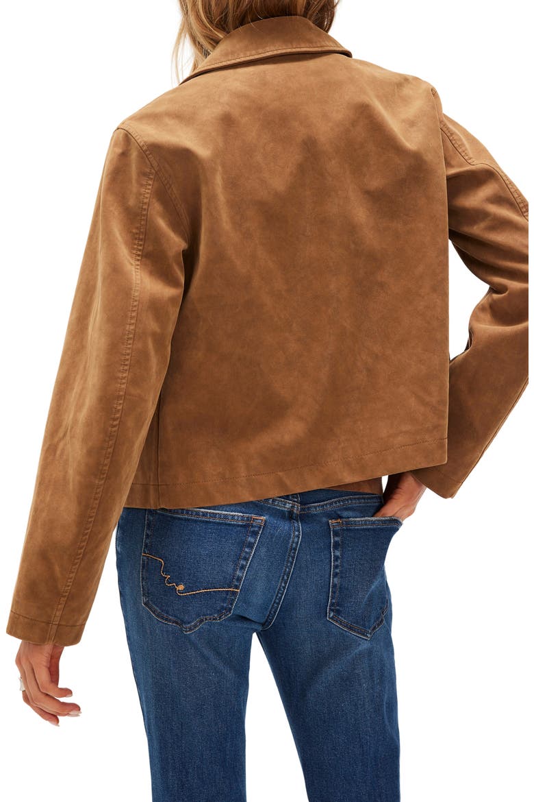 Hera Faux Leather Jacket, Alternate, color, CARAMEL CAFE